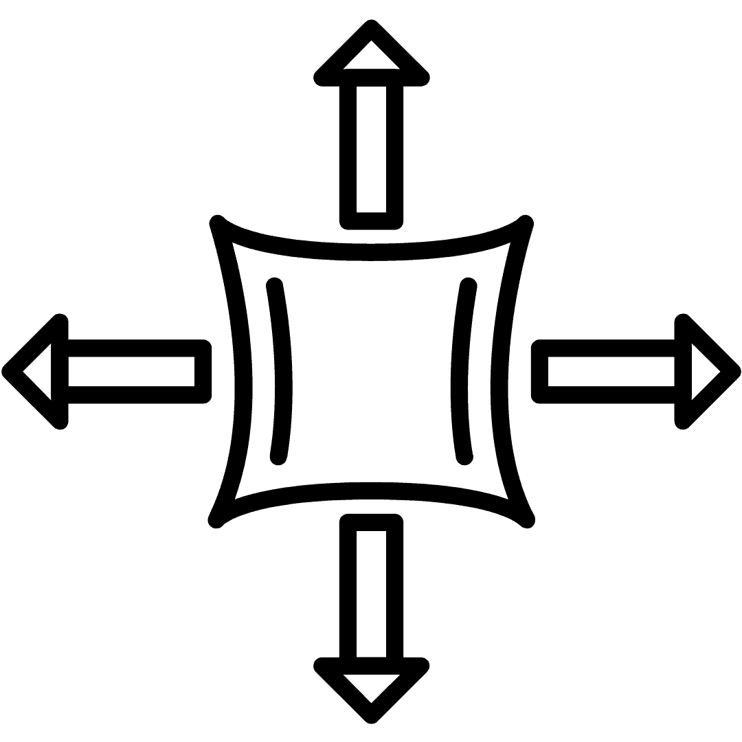 Diagram znázorňujúci studený rez s štyrmi smermi.